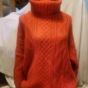 Chunky Orange Turtle Neck Sweater